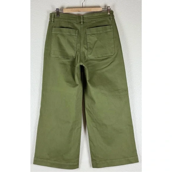 Everlane Women's Wide-Leg Pants in Olive Green - Picture 6 of 9